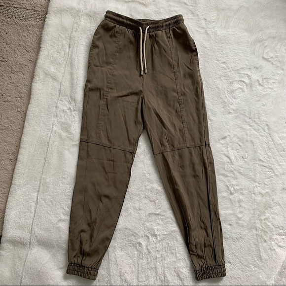 ZARA | Olive cuffed drawstring pants - Picture 2 of 6